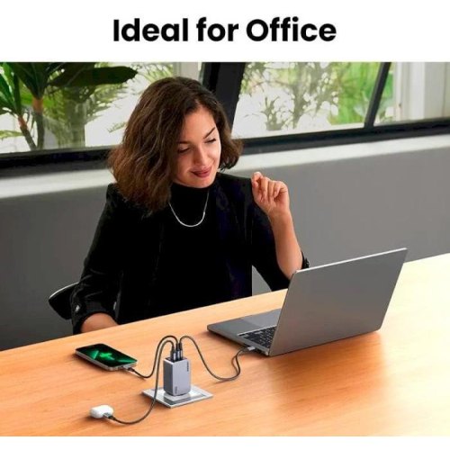 Мережевий зарядний пристрій Ugreen Nexode Pro X757 3xUSB 100W (2xUSB-C + USB-A) Gan сірий