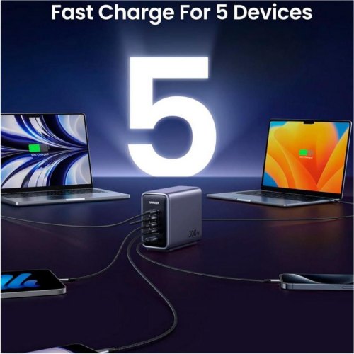 Мережевий зарядний пристрій Ugreen CD333 5xUSB 300W Nexode (5хUSB-C)