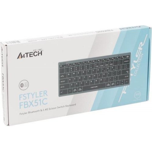 Клавіатура бездротова A4Tech FBX51C Grey