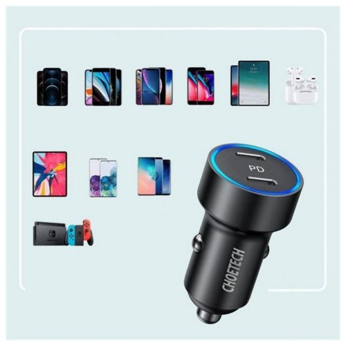 Автомобільний зарядний пристрій Choetech C0054-BK