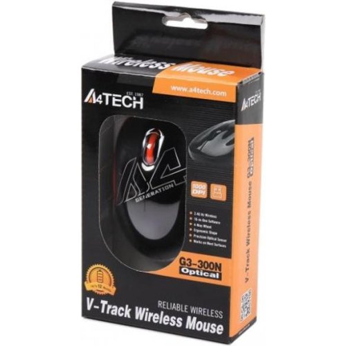 Миша бездротова A4Tech G3-300N Black+Orange