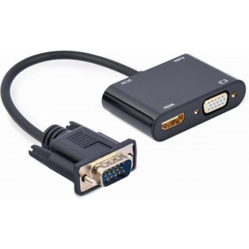 Адаптер-перехідник Cablexpert, VGA - HDMI, 0.15м , Black (A-VGA-HDMI-02)