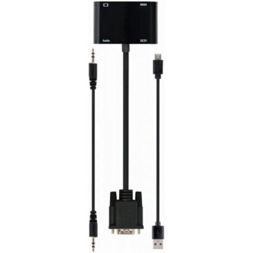 Адаптер-перехідник Cablexpert, VGA - HDMI, 0.15м , Black (A-VGA-HDMI-02)