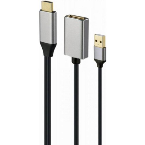 Адаптер-перехідник Cablexpert, HDMI, 0.1 м, Silver (A-HDMIM-DPF-02)