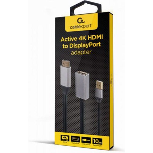 Адаптер-перехідник Cablexpert, HDMI, 0.1 м, Silver (A-HDMIM-DPF-02)
