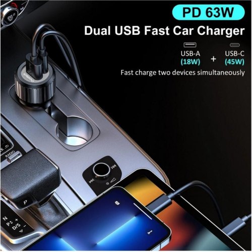 Автомобільний зарядний пристрій Choetech TC0010-BK