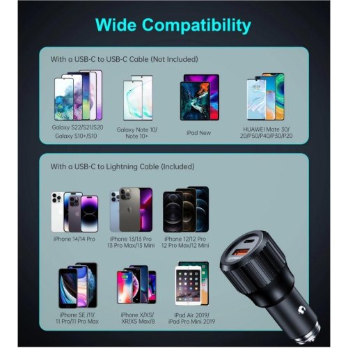 Автомобільний зарядний пристрій Choetech TC0010-BK