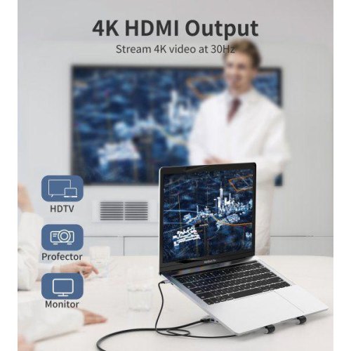 Док станція USB-C Choetech HUB-M43-SL