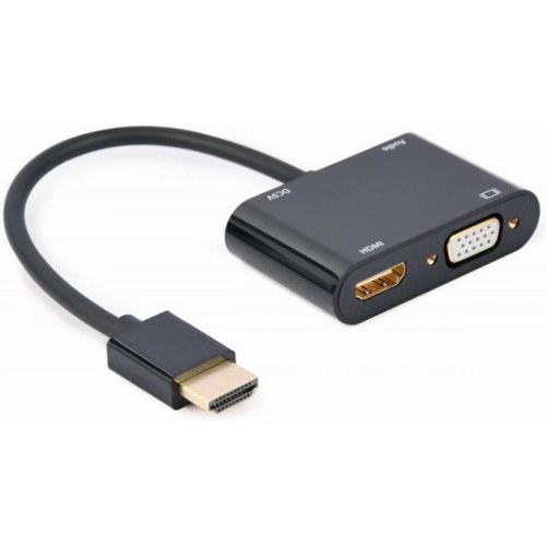 Адаптер-перехідник Cablexpert, HDMI, 0.15 м, Black (A-HDMIM-HDMIFVGAF-01)