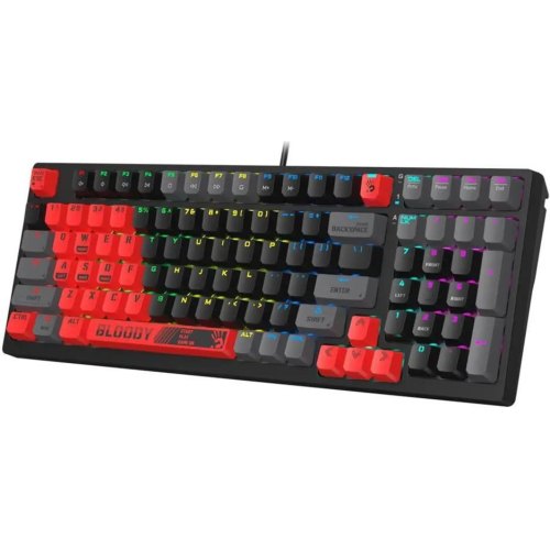 Механічна клавіатура A4Tech Bloody S98, червоні світчі, RGB підсвічування клавіш, USB, чорно-червоний