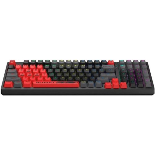 Механічна клавіатура A4Tech Bloody S98, червоні світчі, RGB підсвічування клавіш, USB, чорно-червоний