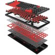 Механічна клавіатура A4Tech Bloody S98, червоні світчі, RGB підсвічування клавіш, USB, чорно-червоний