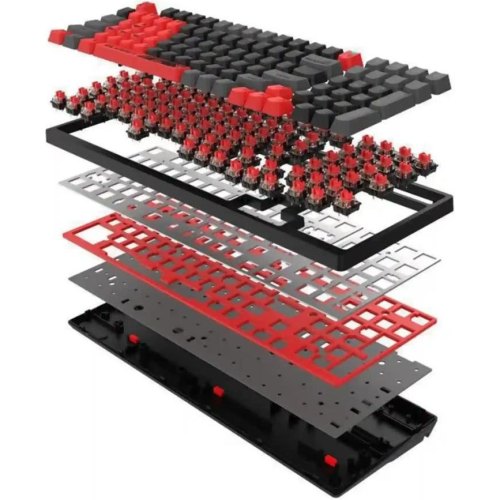 Механічна клавіатура A4Tech Bloody S98, червоні світчі, RGB підсвічування клавіш, USB, чорно-червоний