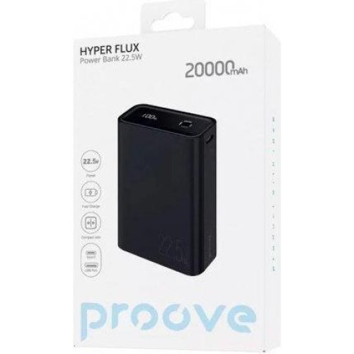 Зовнішній акумулятор Power Bank Proove Hyper Flux 22.5W 20000mAh, Black