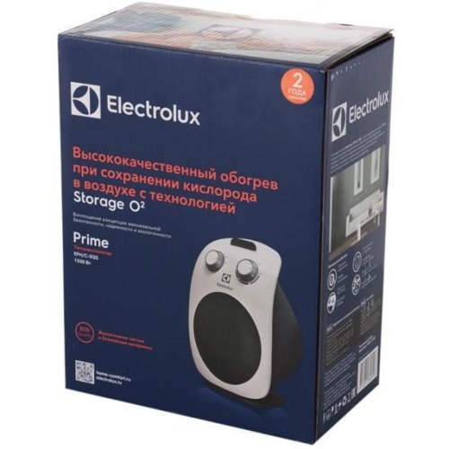Тепловентилятор Electrolux, 20м2, 1500Вт, мех. упр-ння, керамічний нагрів. елемент,IP20, білий/чорний