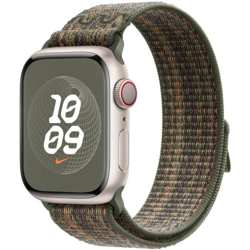 Ремінець Apple Watch 41mm Sequoia/Orange Nike Sport Loop (MTL33ZM/A)