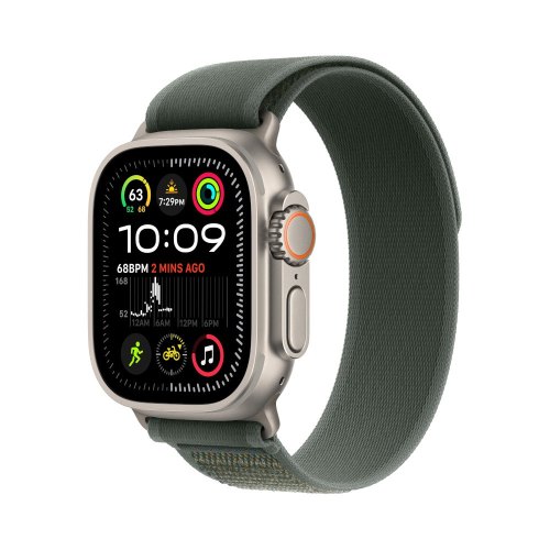 Ремінець Apple Watch 49mm Green Trail Loop - S/M - Natural Titanium Finish (MXTN3ZM/A)