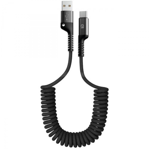 Кабель ArmorStandart AR17 Spiral USB-A to USB-C 2.4A 1m Black (ARM75390)