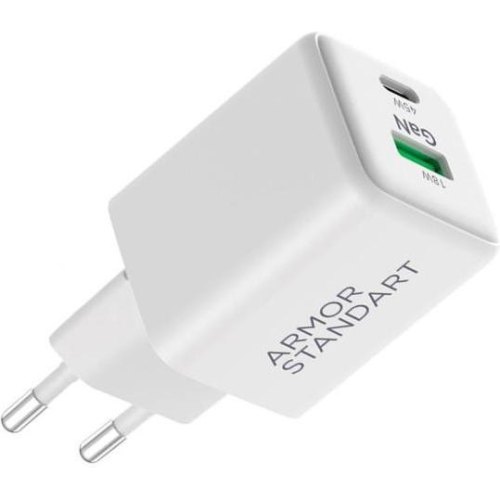 Мережевий зарядний пристрій ArmorStandart AR372 45W GaN Type-C + USB White (ARM77550)