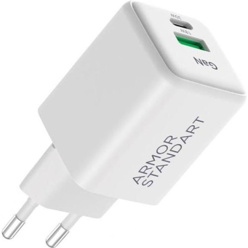 Мережевий зарядний пристрій ArmorStandart AR371 30W GaN Type-C + USB White (ARM77549)
