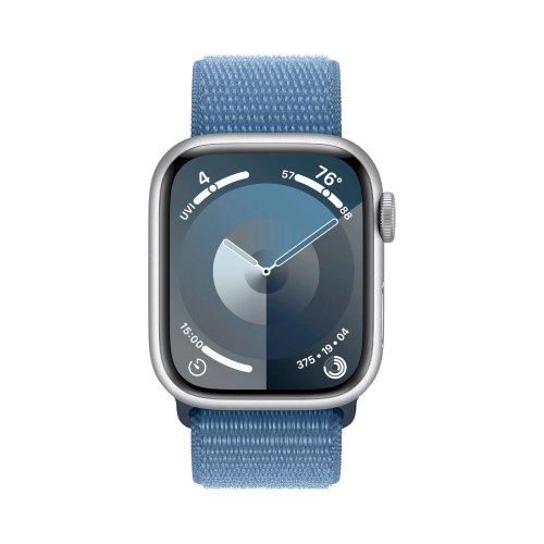 Смарт годиннки Apple Watch Series 9 GPS 45mm Silver Aluminium with Storm Blue Sport Loop **