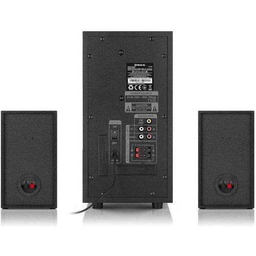 Акустична система 2.1 REAL-EL M-555, Black (55Вт, Bluetooth, FM-тюнер, USB/SD, ПДУ)