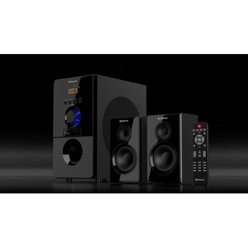 Акустична система 2.1 REAL-EL M-555, Black (55Вт, Bluetooth, FM-тюнер, USB/SD, ПДУ)