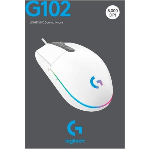 Миша ігрова дротова Logitech G102 Lightsync USB White (910-005824)