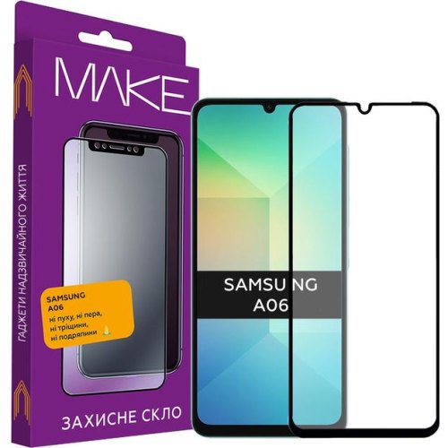 Захисне скло Make для Samsung A06 (A065), Black