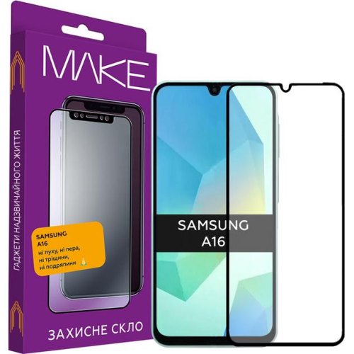 Захисне скло Make для Samsung A16 (A165), Black