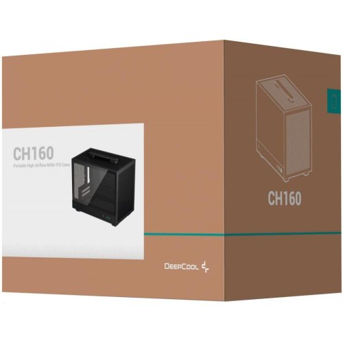 Корпус Deepcool CH160, без БЖ, Mini-ITX, чорний (R-CH160-BKNGI0-G-1)