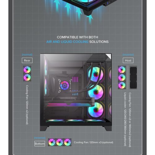 Корпус GAMEMAX Infinity Plus, без БЖ, ATX, чорний (Infinity Plus BK)