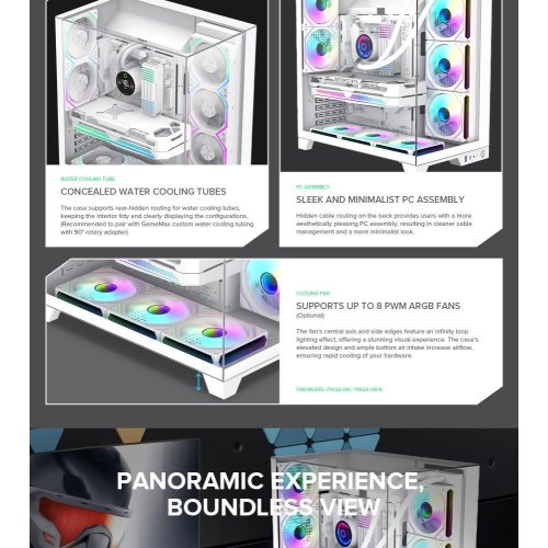 Корпус GAMEMAX Infinity Plus, без БЖ, ATX, білий (Infinity Plus WH)