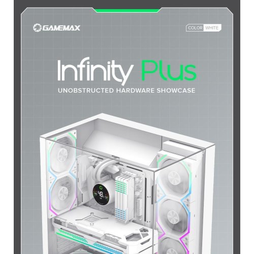 Корпус GAMEMAX Infinity Plus, без БЖ, ATX, білий (Infinity Plus WH)