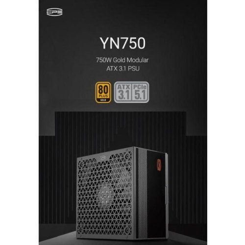Блок живлення PcCooler 750W YN750, 80+ GOLD, модульний, 12V-2x6 ATX 3.1 (P5-YN750-G1FFBK1-EU)