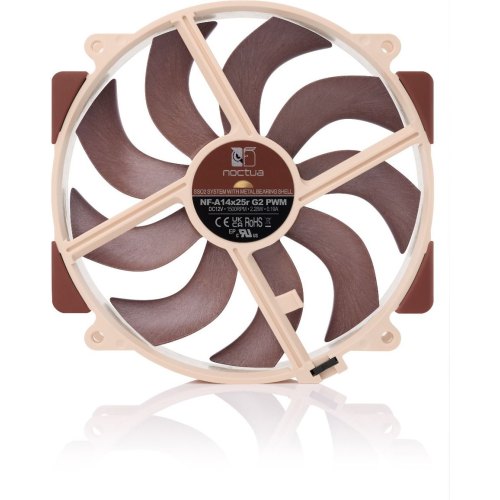 Вентилятор для корпусу Noctua, 140мм, SSO2, 1250-1500 об/хв, 24.8 дБ, 12V, 4pin, PWM (NF-A14x25r G2 PWM)