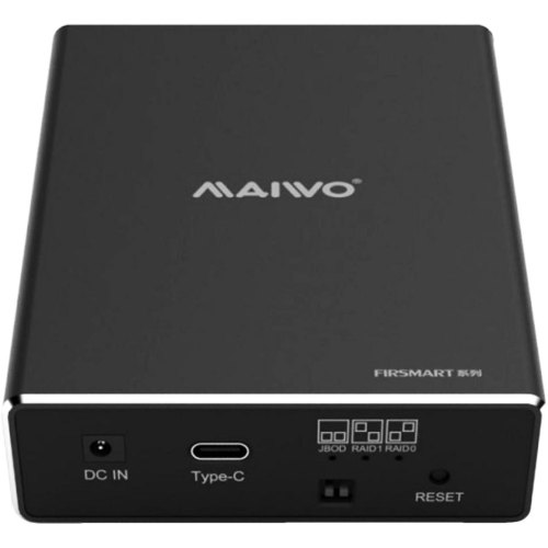 Зовнішня кишеня Maiwo для 2*HDD 2.5 SATA/SSD до 9,5 мм, USB 3.1 GEN2 Type-C, алюміній (K25272C)