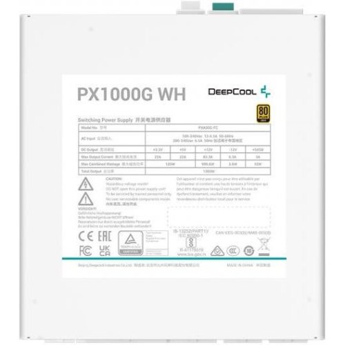 Блок живлення Deepcool PX 1000W, 80+GOLD, білий (PX1000G WH)(R-PXA00G-FC0W-EU)
