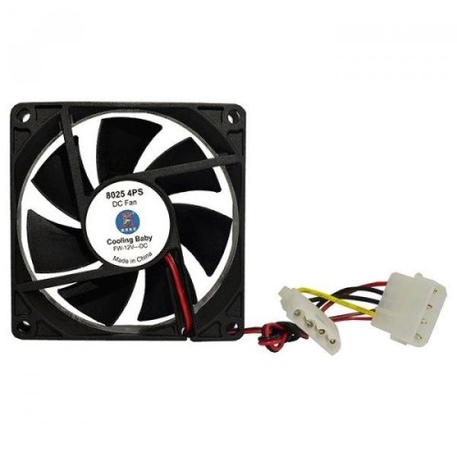 Вентилятор для корпусу Cooling Baby, 80мм, SB, 2500 об/хв, 24.3 дБ, 4pin (8025 4PS)