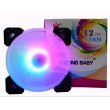 Вентилятор для корпусу Cooling Baby, 120мм, HB, 1200 об/хв, 22.5 дБ, 3pin+4pin(Molex), безрамковий (12025RGB12)