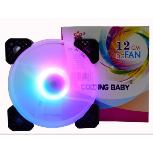 Вентилятор для корпусу Cooling Baby, 120мм, HB, 1200 об/хв, 22.5 дБ, 3pin+4pin(Molex), безрамковий (12025RGB12)