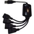 USB-хаб Lapara, 4x USB 2.0, чорний (LA-UH803-A black)
