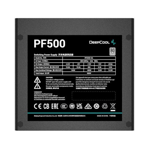 Блок живлення Deepcool PF 500W, 80+ (PF500)(R-PF500D-HA0B-EU)
