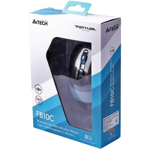 Миша бездротова A4Tech Fstyler FB10C (Ash Blue), USB, попелясто-синя