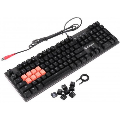 Клавіатура ігрова, дротова Bloody B760, механiчна, USB, LK Green перемикачі, сіра