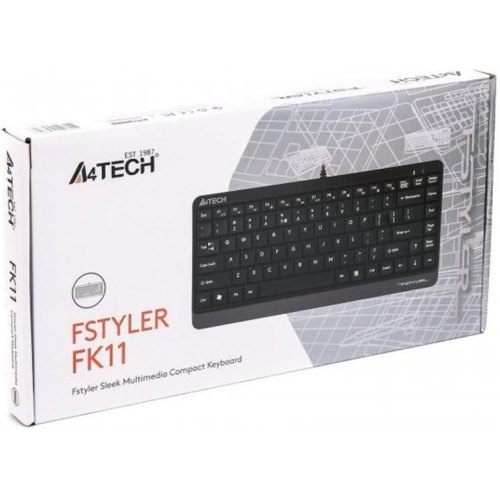 Клавіатура дротова A4Tech Fstyler FK11, USB, сіра
