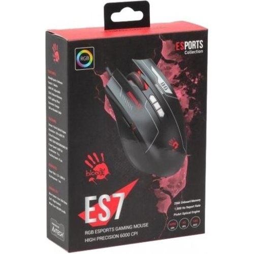 Миша ігрова, дротова A4Tech ES7 Bloody, чорна