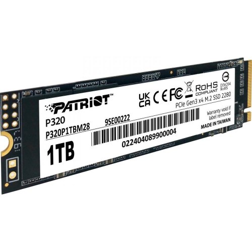 Накопичувач SSD M.2 NVMe Patriot P320 1TB 3D TLC 3000/2200 MB/s (P320P1TBM28)