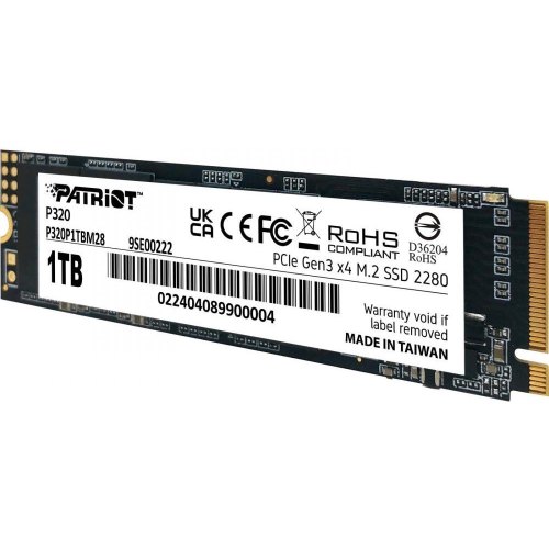 Накопичувач SSD M.2 NVMe Patriot P320 1TB 3D TLC 3000/2200 MB/s (P320P1TBM28)
