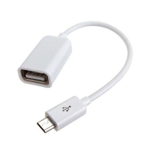Кабель-перехідник Lapara, USB 2.0 Type-A Female - MicroUSB, OTG, 16см, білий (LA-UAFM-OTG white)